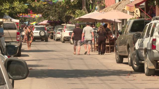 People walking on a San Pancho Street