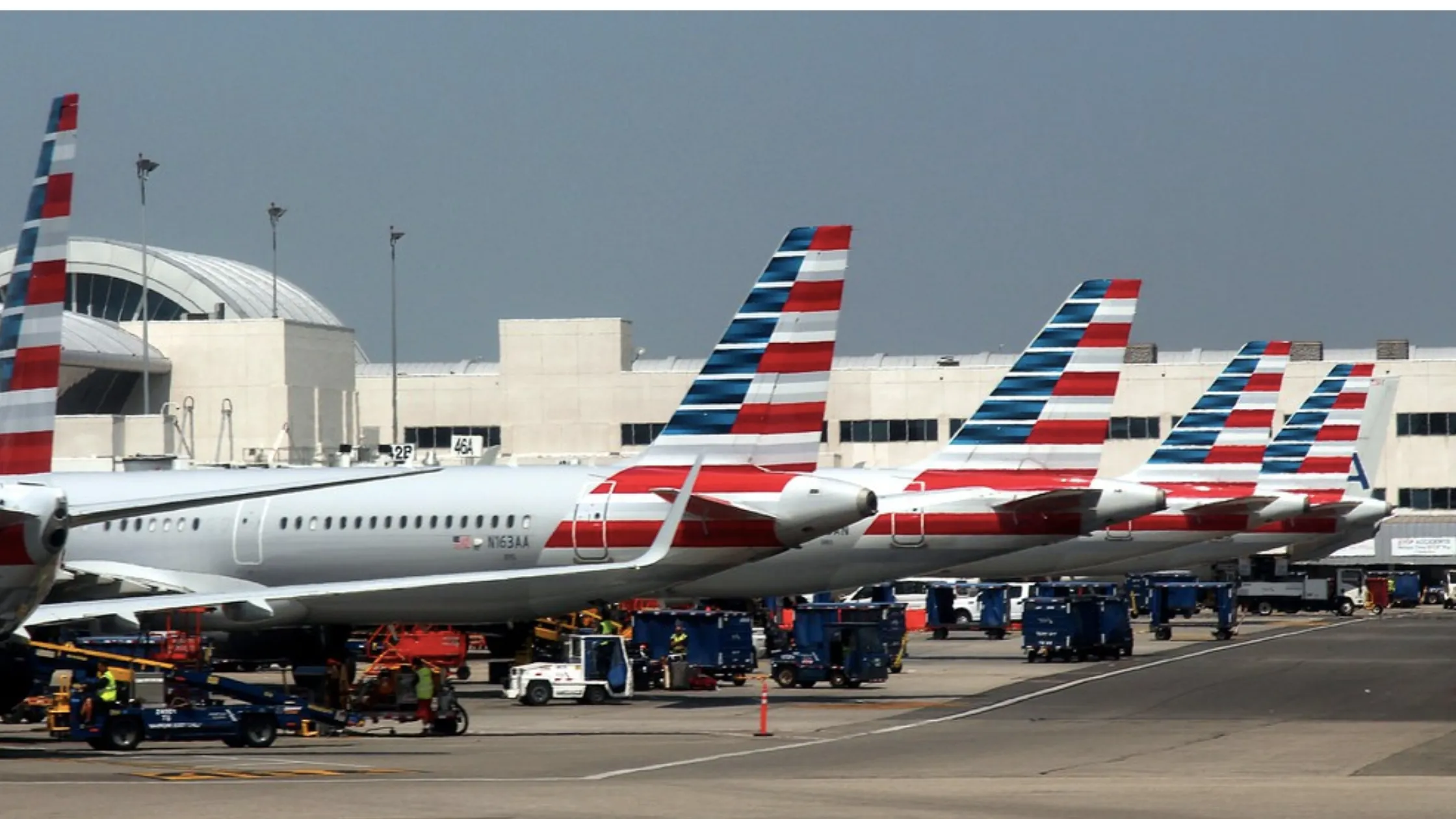 American Airlines airplanes parked at Cancun Airport