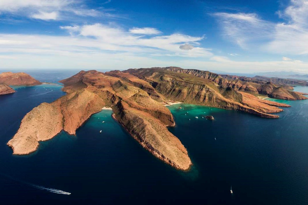 Aerial view of Isla Espíritu Santo