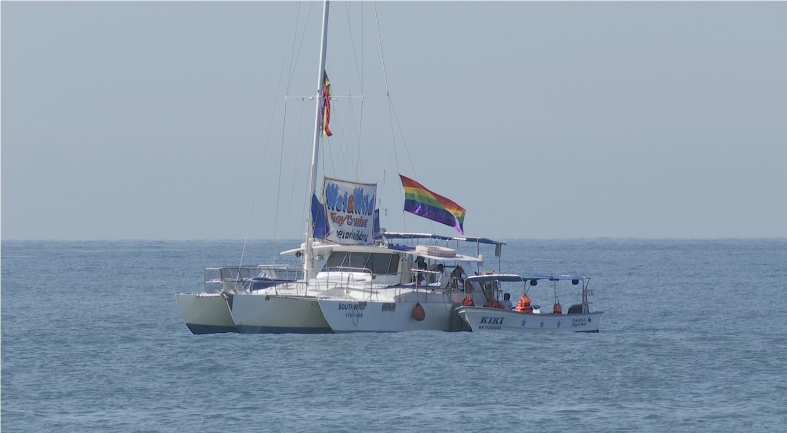 Tourist boats uot on the sea by Puerto Vallarta