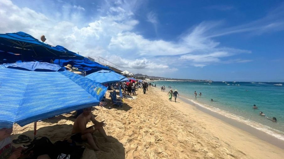 tourists on the beach Cabo San Lucas