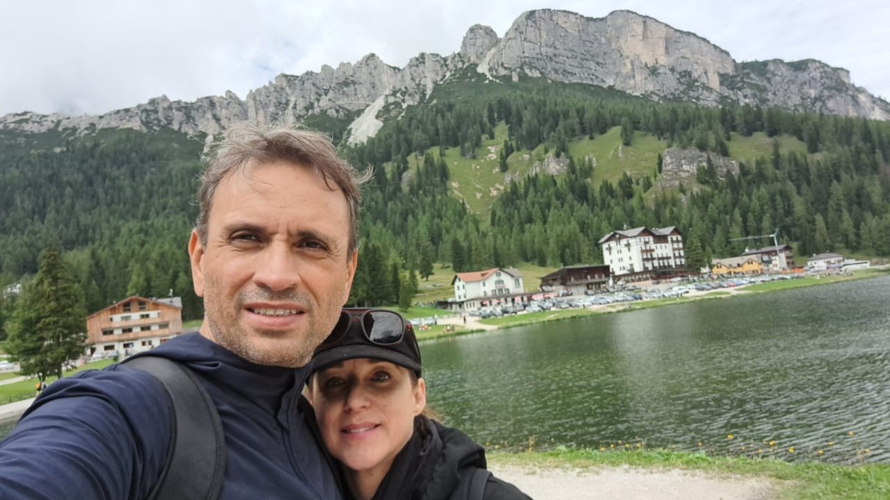 Author Cesar Medina and wife at Lake Misurina