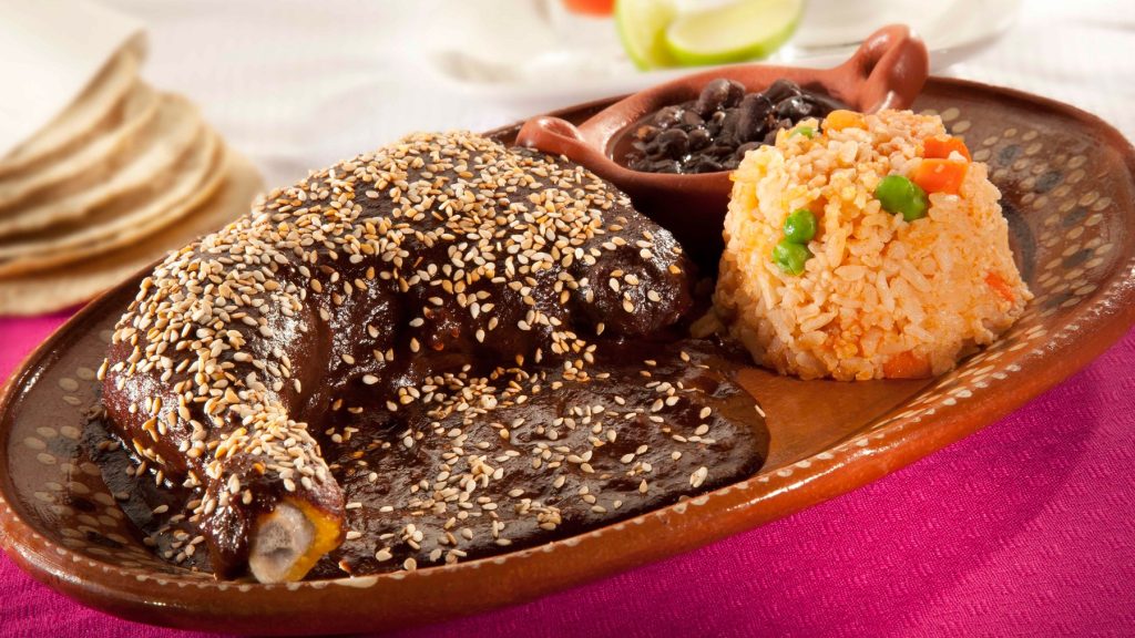 Mole with chicken and rice