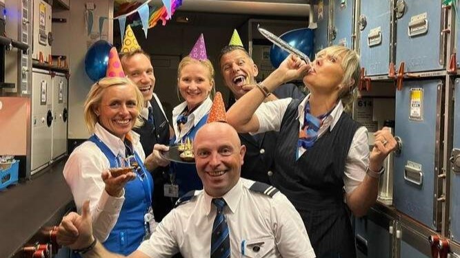 Crew of the KLM Cancun flight