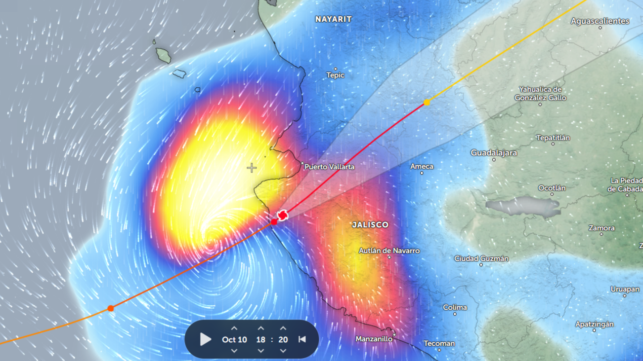 Hurricane Lidia landfall