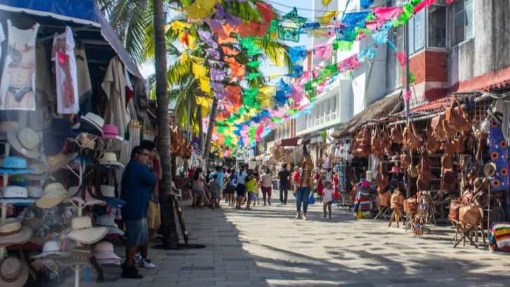 Playa del Carmen's fifth avenue packed with tourists