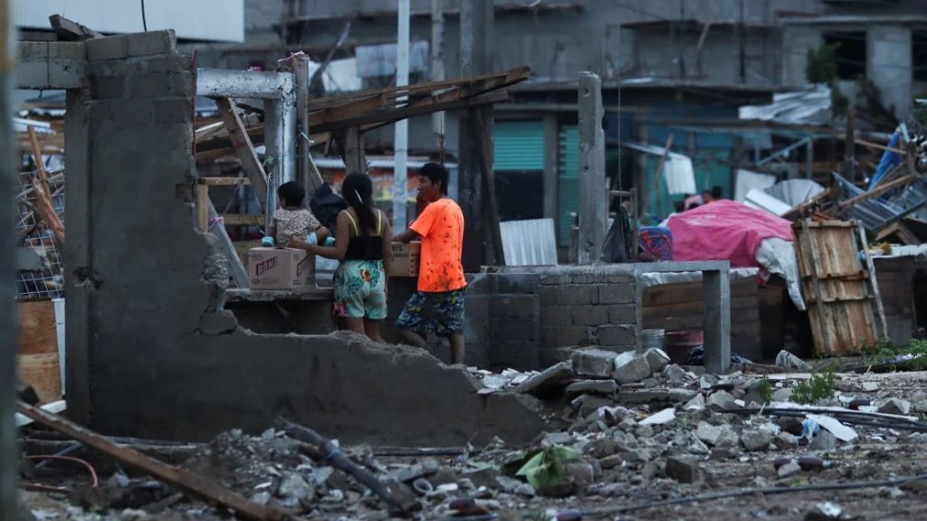 Debris caused by Hurricane Otis in Acapulco