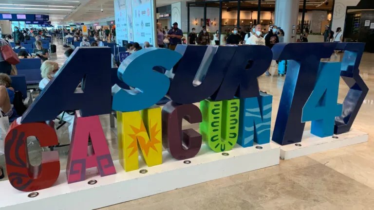 Cancun International Airport sign