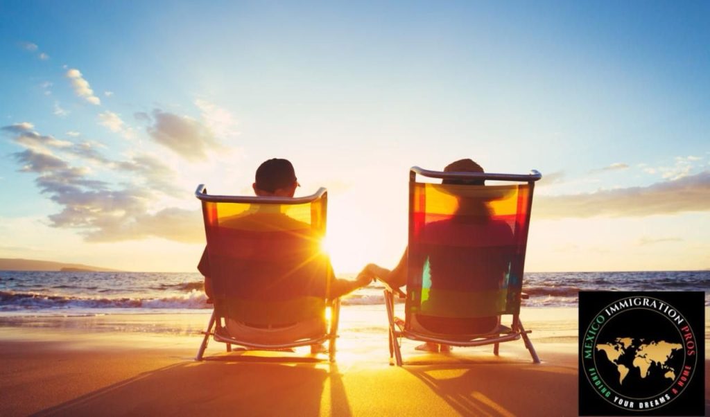 Tourists enjoying sunset on Mexico beach