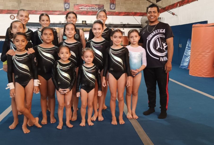 Members of the Iván Gómez gymnastics team