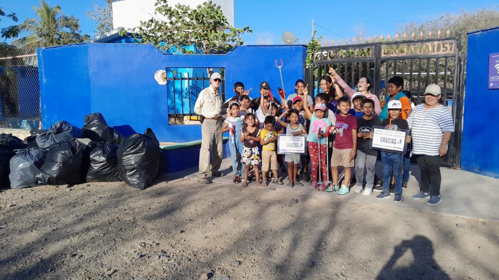 Children participating in collection campaign