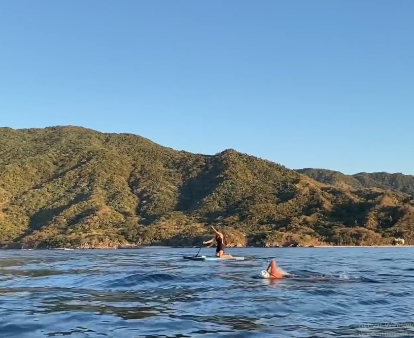 Stephanie Montero swimming in open water