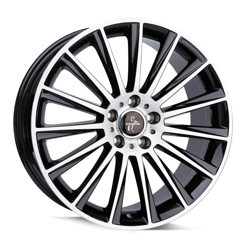Jantă aliaj R17 negru față șlefuită Keskin Tuning KT18 — 5×108, ET48