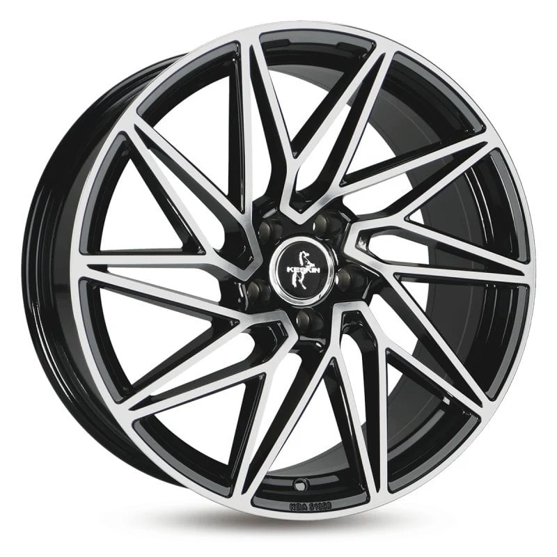 Jantă aliaj R18 negru față șlefuită Keskin Tuning KT20 — 5×112, ET30