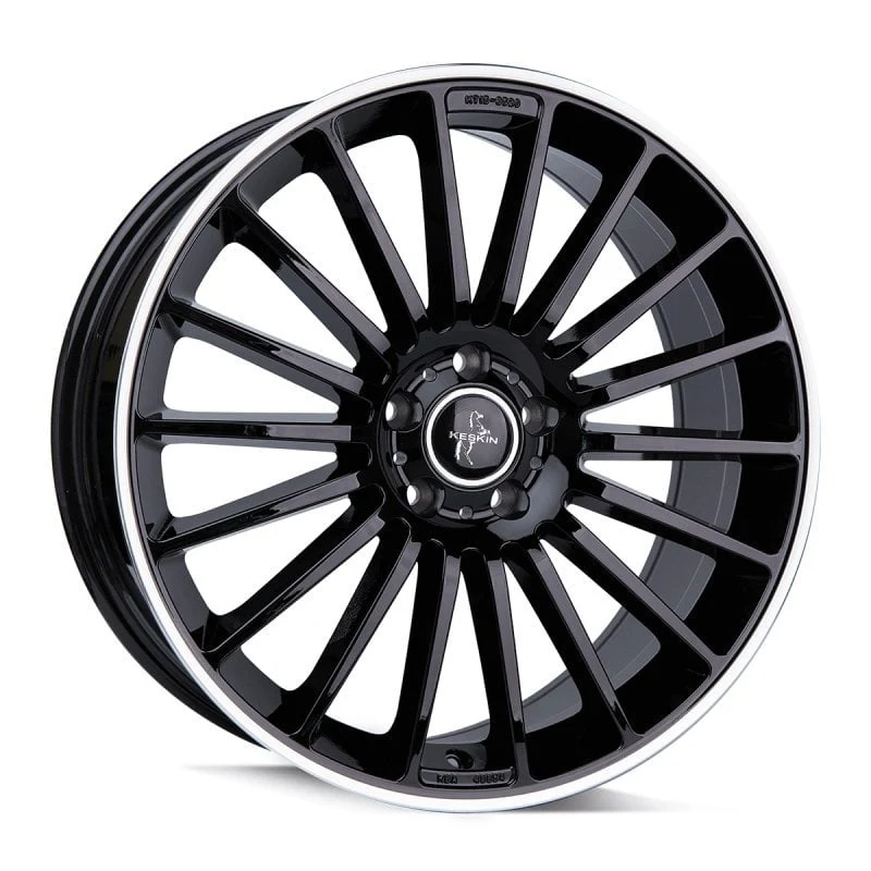 Jantă aliaj R19 negru față șlefuită Keskin Tuning KT15 — 5×112, ET30