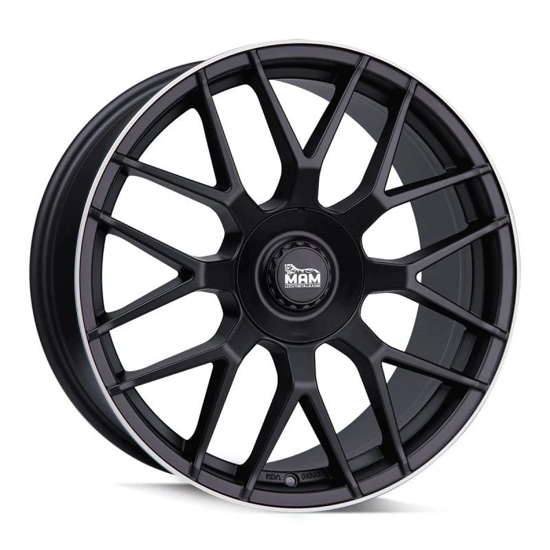Jantă aliaj R18 negru față șlefuită MAM GT1 — 5×108