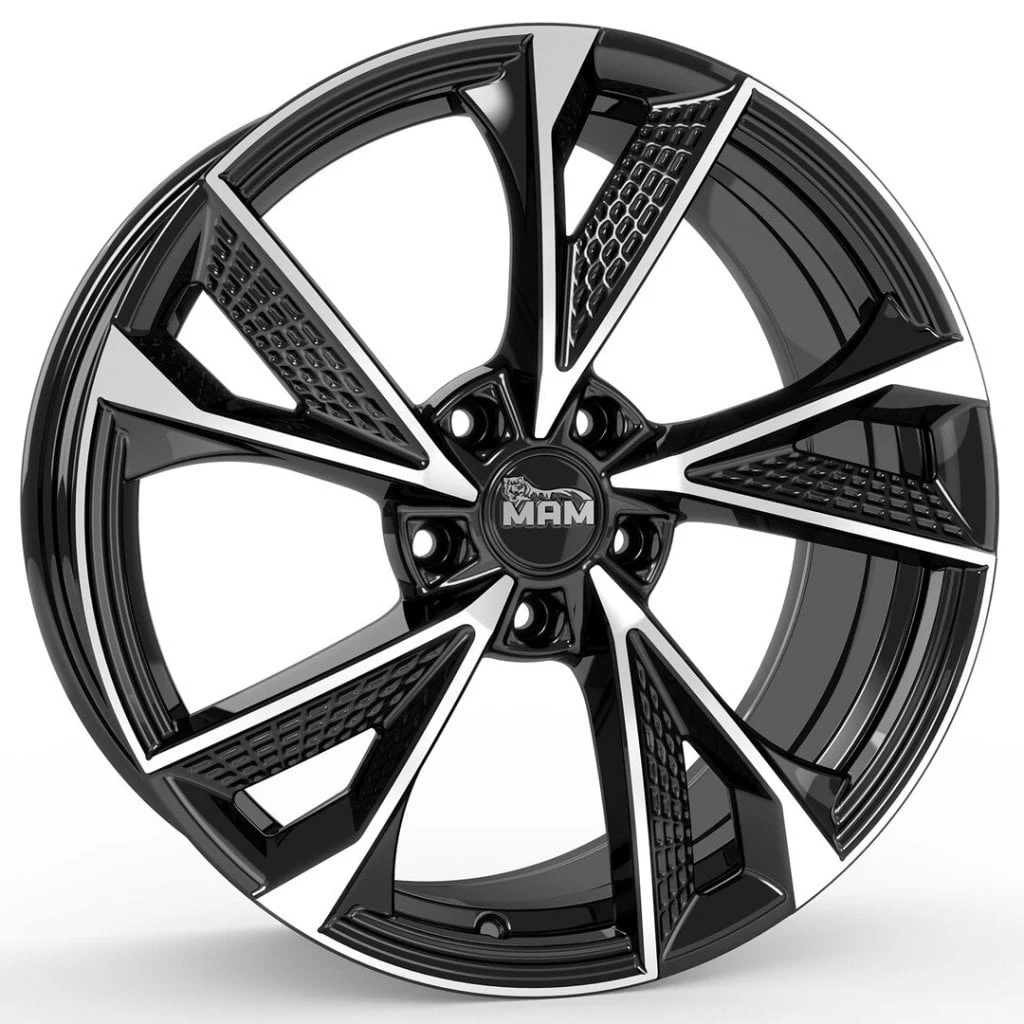 Jantă aliaj R19 negru față șlefuită MAM RS6 — 5×112