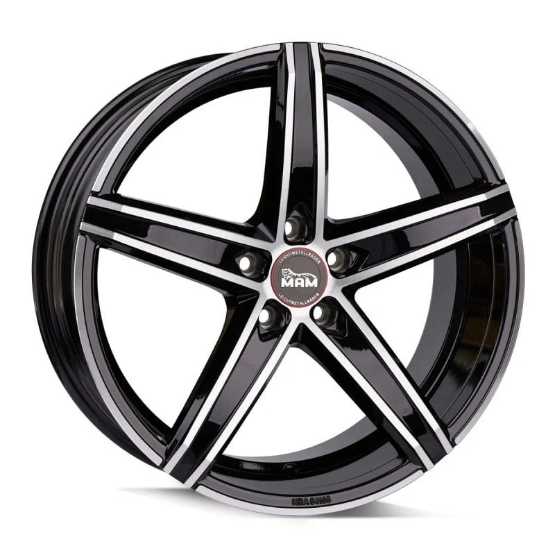 Jantă aliaj R19 negru față șlefuită MAM OX-18 — 5×112, ET45