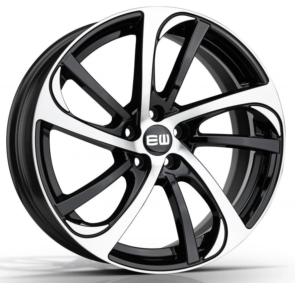 Jantă aliaj R17 negru față șlefuită Elite Wheels Storm — 5×108
