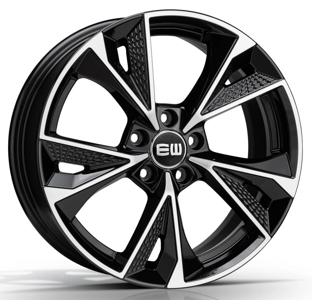 Jantă aliaj R17 negru față șlefuită Elite Wheels Luster — 5×100