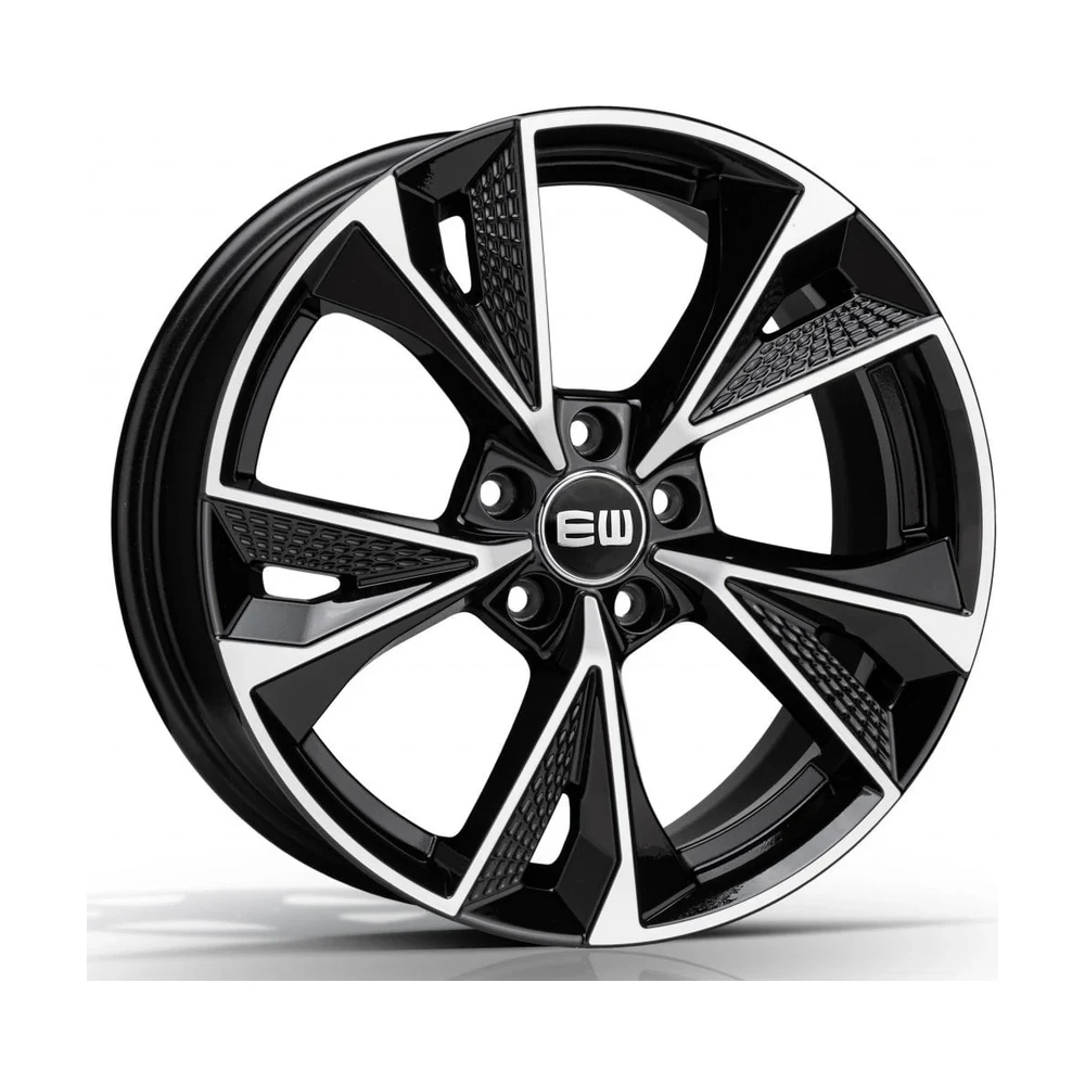 Jantă aliaj R17 negru față șlefuită Elite Wheels Luster — 5×112, ET45
