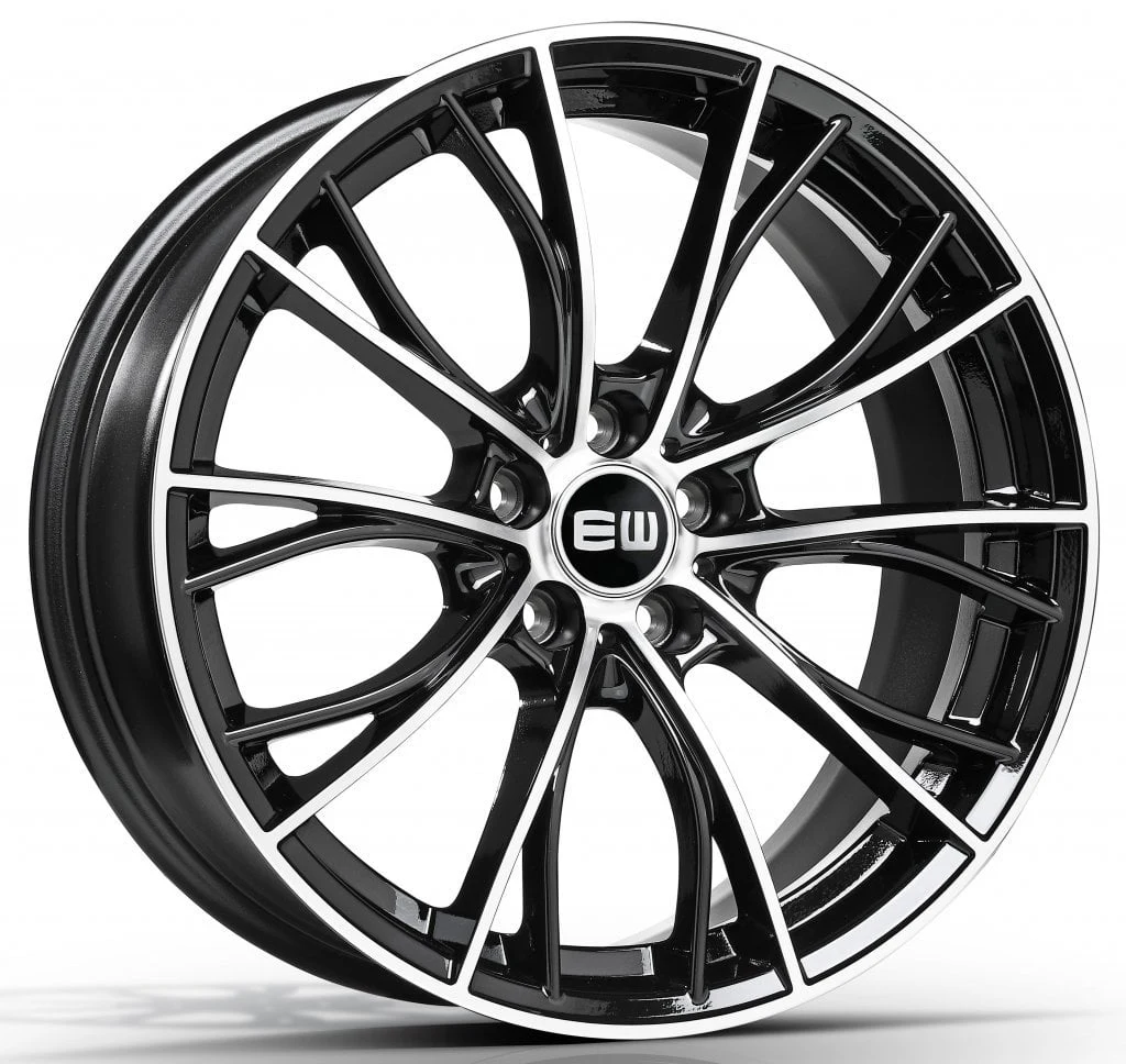 Jantă aliaj R18 negru față șlefuită Elite Wheels Light — 5×112