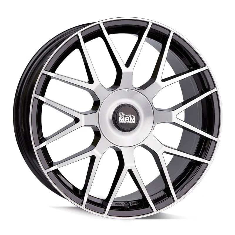 Jantă aliaj R19 negru față șlefuită MAM GT1 — 5×112