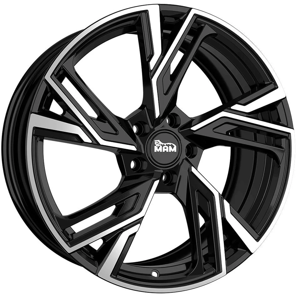 Jantă aliaj R16 negru față șlefuită MAM RS5 — 5×108