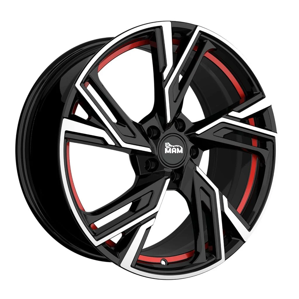 Jantă aliaj R16 negru față șlefuită MAM RS5 — 5×120