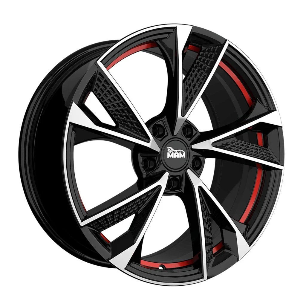 Jantă aliaj R16 negru față șlefuită MAM RS6 — 5×100, ET38