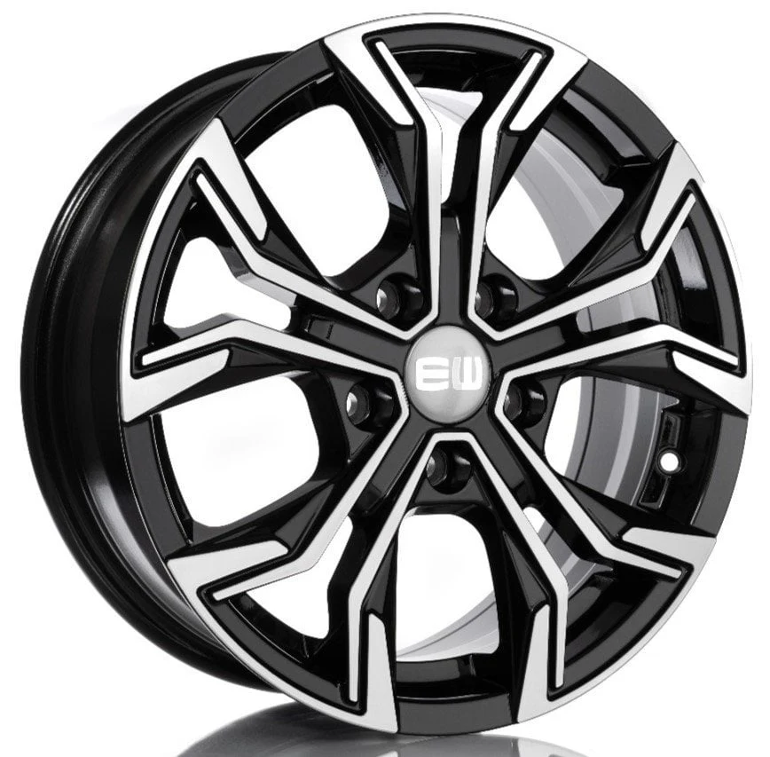 Jantă aliaj R17 negru față șlefuită Elite Wheels Vigor — 5×112