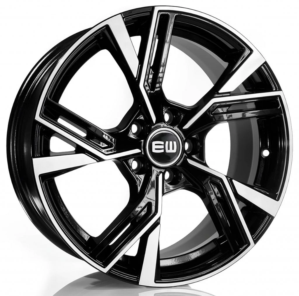 Jantă aliaj R18 negru față șlefuită Elite Wheels Thoth — 5×112, ET31