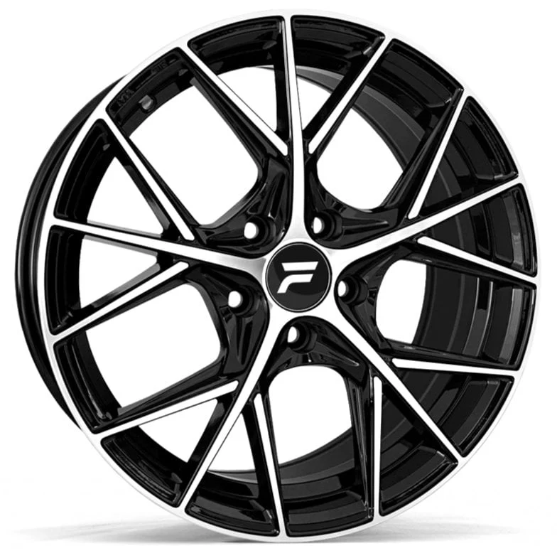 Jantă aliaj R17 negru față șlefuită FLOWTEC Matrix — 5×112