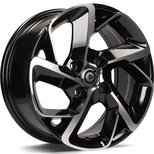 Jantă aliaj R16 negru față șlefuită Carbonado Nantes — 4×108
