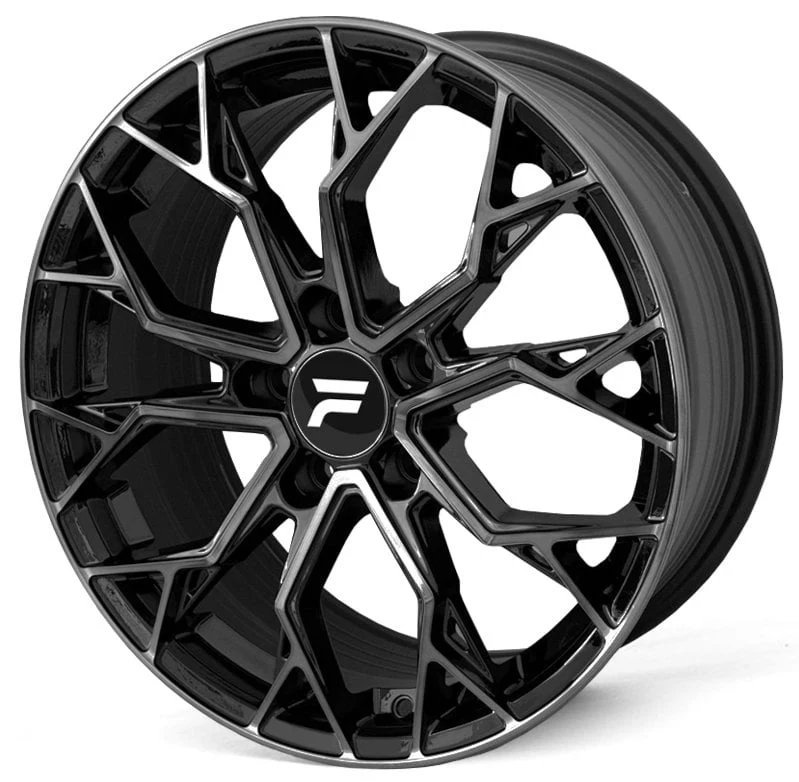 Jantă aliaj R17 negru față șlefuită FLOWTEC Spyder — 5×112