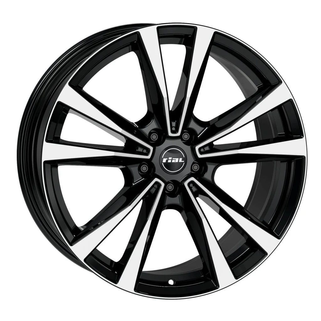 Jantă aliaj R18 negru față șlefuită RIAL M12 — 5×112, ET38