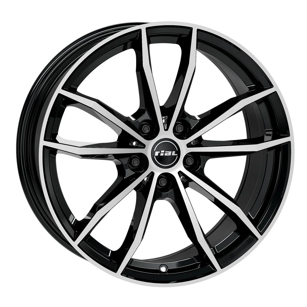 Jantă aliaj R18 negru față șlefuită RIAL X12 — 5×112, ET30