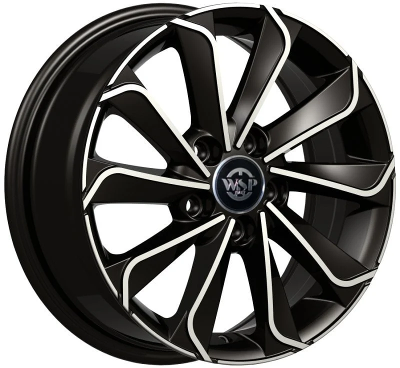 Jantă aliaj R16 negru față șlefuită WSP Design Italy WD003 Corinto — 5×114.3