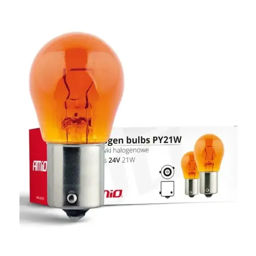 Bec Semnalizare PY21W BAU15S 24V 21W Galben – Amio 02573 (10 buc)