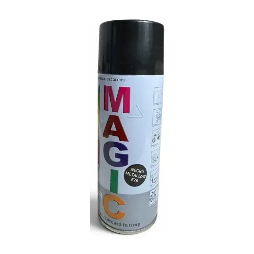Vopsea Spray MAGIC Negru Metalizat 676, 400 ml