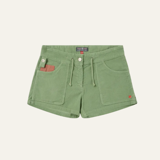 Dámské manšestrové kraťasy Amundsen Concord G.Dyed 3Incher zelené velikost L
