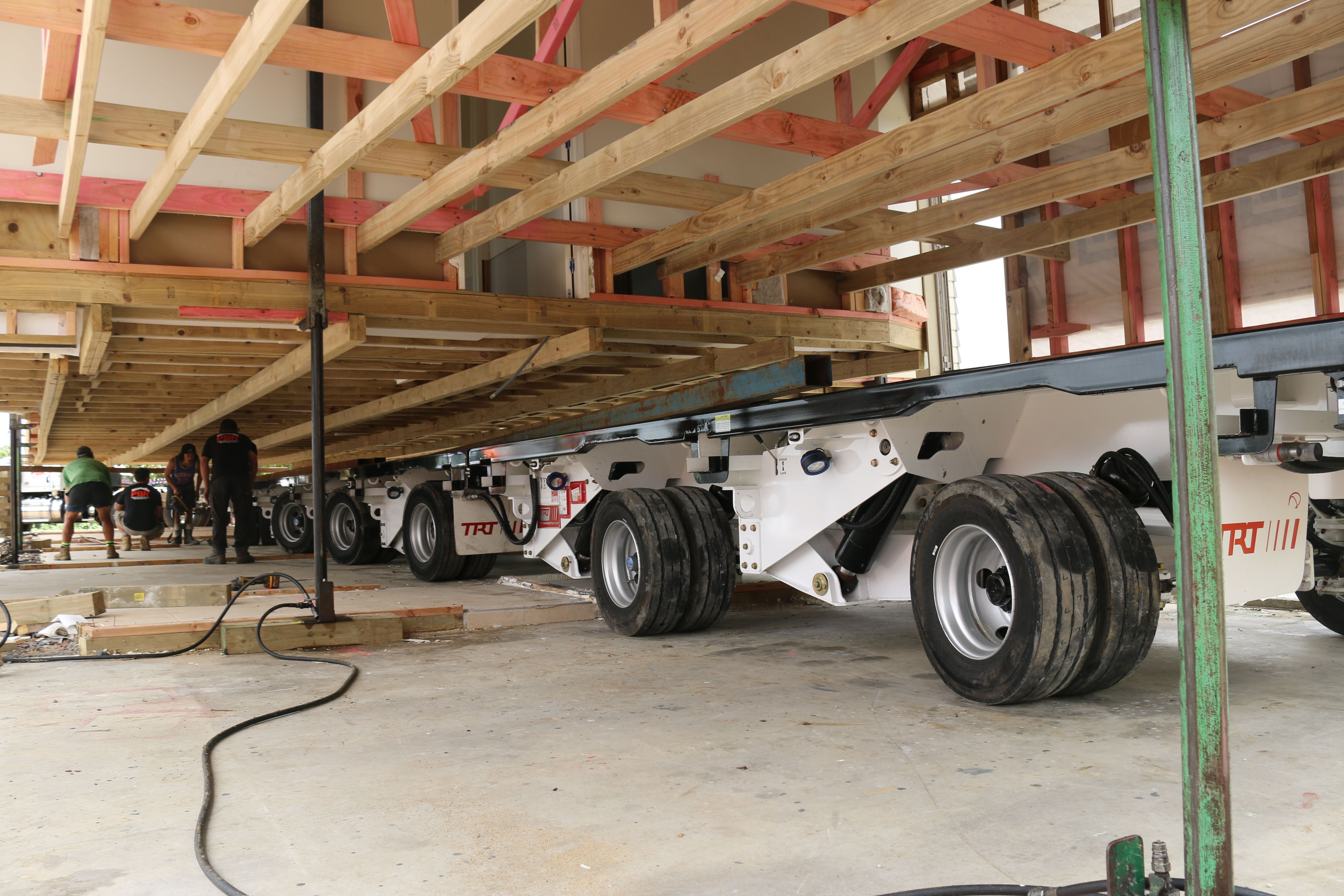 Prestige Building Removals Ltd using their TRT 6 Axle Modular ESS House Trailer - New Zealand