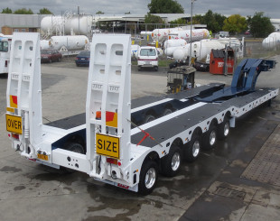 5x8 Swing Wing Widening Low Loader with Drop Well clear cut
