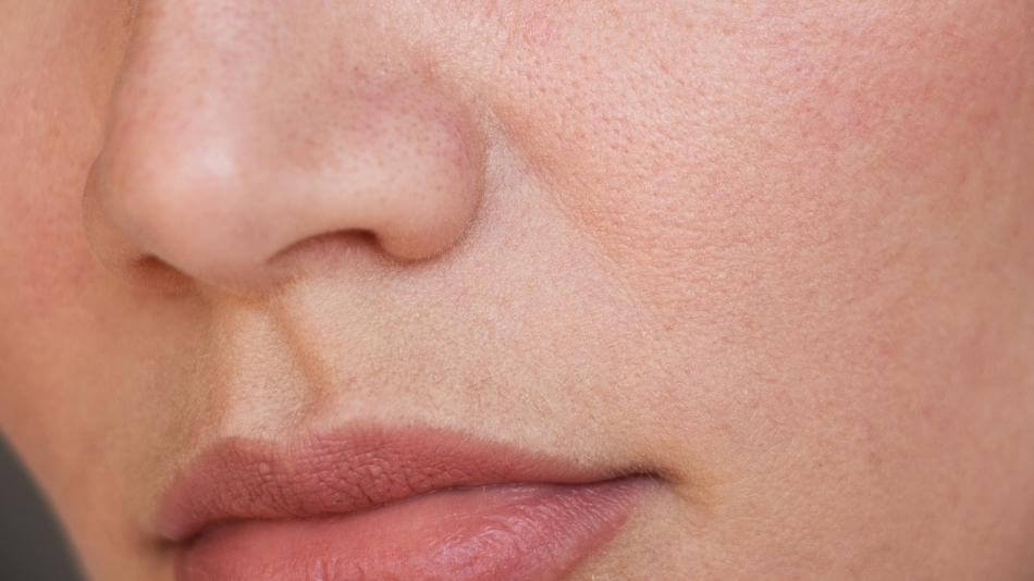 Close up of woman's pores