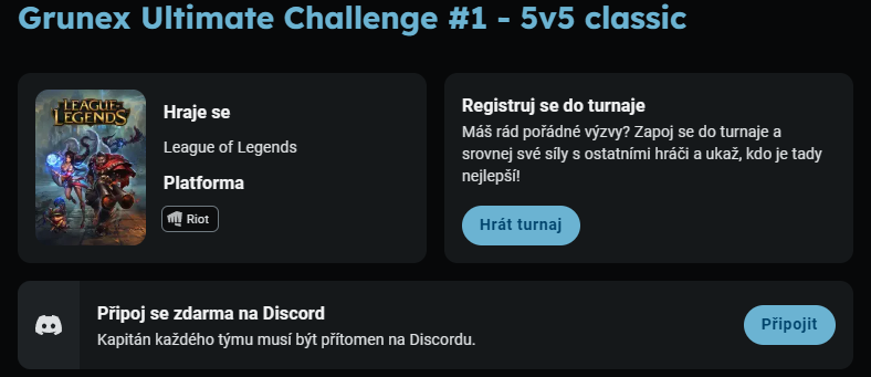 Přihlas se do unikátní série turnajů Grunex Ultimate Challenge, ve hře je 50 tisíc korun