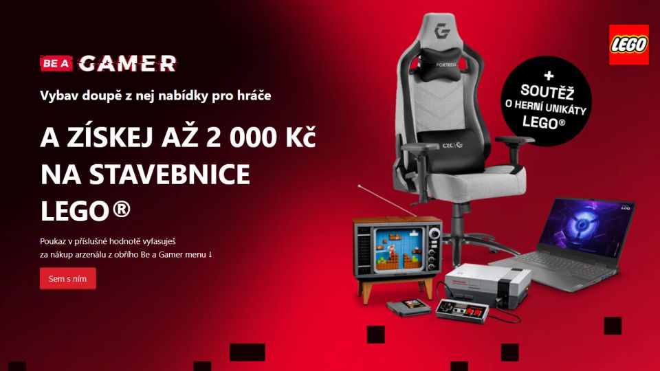 Be A Gamer: slevy pro hráče, LEGO sleváče a losovačka o ikonické stavebnice