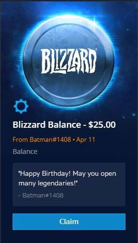 Blizzard Balance je nyní možno poslat jako dárek