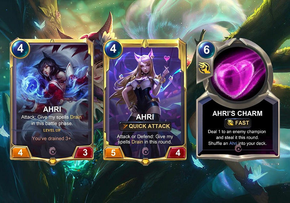 [Legends of Runeterra] Návrhy karet - Ahri, Karthus, Swain a Tristana