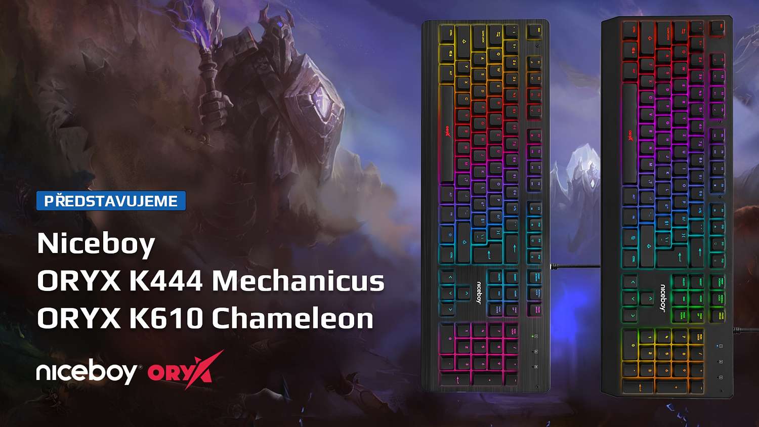 Niceboy ORYX K444 a K610 – kvalitní mechanické klávesnice za skvělou cenu