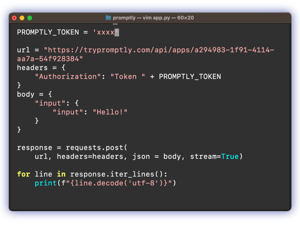 Promptly APIs with streaming functionality